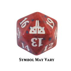 Magic D20 Spindown Dice - Red Generic Symbol